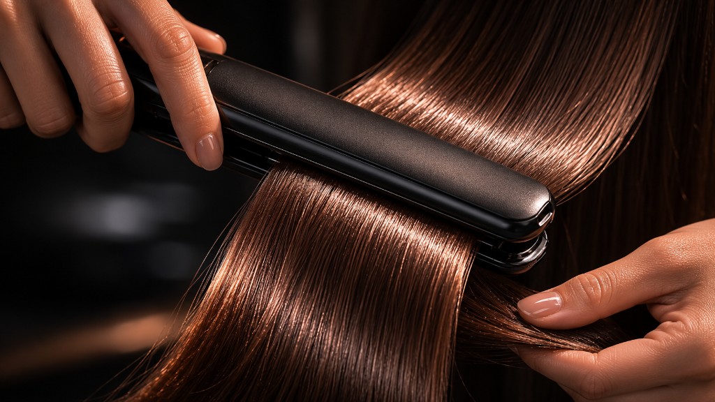 Glätten und Finish für mittellanges Haar